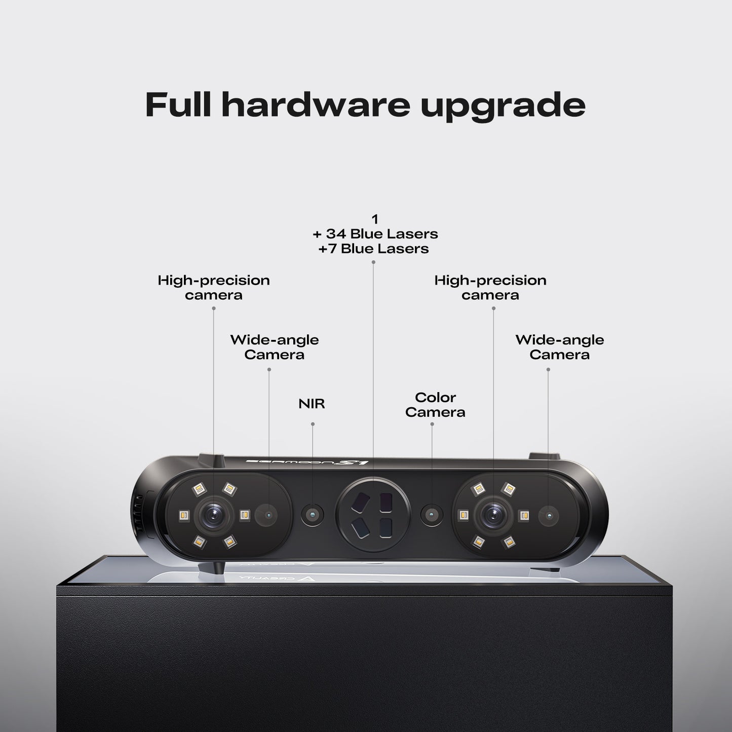 Creality 3D Scanner Sermoon S1 for Engineering Projects.,1+7+34 Blue Laser Handheld Scanner with Metrology-Grade 0.02mm Accuracy,Anti-Shake Tracking,Up to 90FPS Scanning Speed